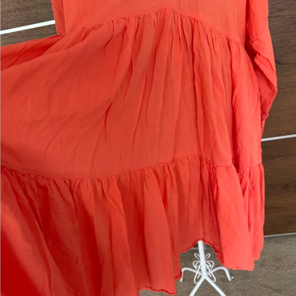 BODEN coral long sleeve lightweight tiered mini coverup dress sz 2XL - Picture 5 of 9